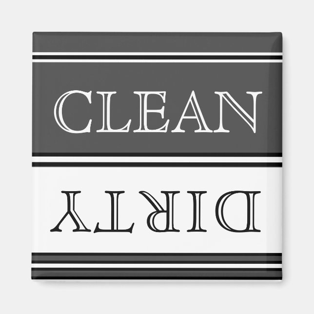 Aimant Lave-vaisselle blanc et gris charbon de bois (Devant)