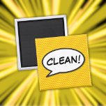Aimant Lave-vaisselle Clean Fun Retro Comic Book Pop Art<br><div class="desc">Un design amusant,  cool et tendance rétro de bande dessinée pop art inspiré de l'art qui met le wham,  zap,  pow dans votre journée. Le cadeau parfait pour les super-héros,  vos amis,  votre famille ou comme un régal pour vous-même. Conçu par Thisisnotme©</div>