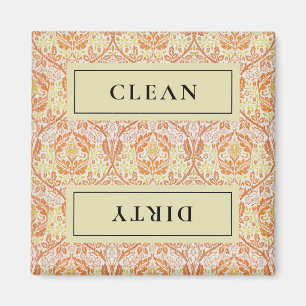 Aimant Lave-vaisselle Floral Orange DIRTY