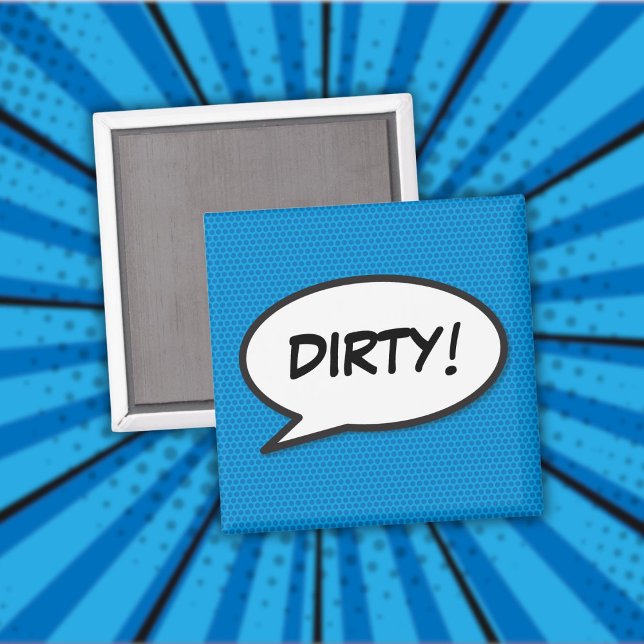 Aimant Lave-vaisselle Fun sale Rétro Bande dessinée Pop A (Dishwasher Dirty Fun Retro Comic Book Pop Art Magnet)