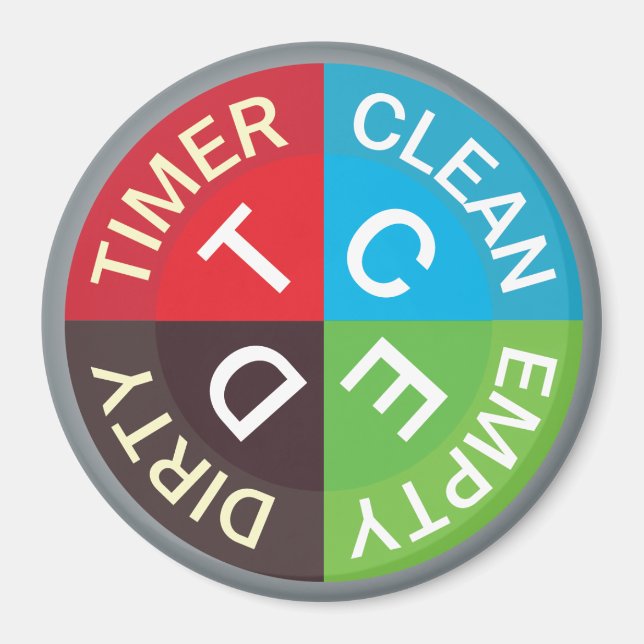 Aimant Lave-vaisselle Nettoyante Vide Timer Cuisine (Devant)