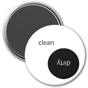 Aimant Lave-vaisselle noir et blanc Nettoyant