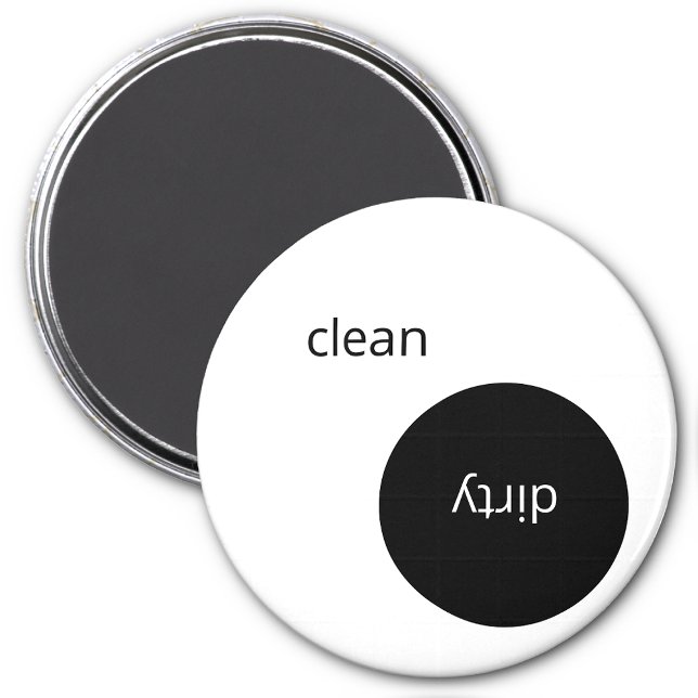 Aimant Lave-vaisselle noir et blanc Nettoyant (Créateur téléchargé)