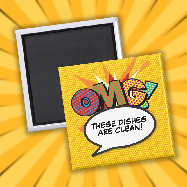 Aimant Lave-vaisselle OMG Message personnalisé Sale Propr (OMG Dishwasher Clean Dirty Custom Message Magnet)