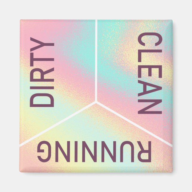 Aimant Lave-vaisselle Plats Cuisine propre sale réversibl (Devant)