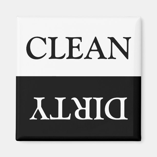 Aimant Lave-vaisselle propre blanc noir cuisine moderne (Devant)