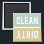 Aimant Lave-vaisselle propre et sale Jade Green et Tan<br><div class="desc">Magnets de lave-vaisselle neutres gris bleu / vert,  bronzé et blanc propre et sale. Il suffit d'inverser ou de retourner l'aimant pour nettoyer ou salir à l'avant du lave-vaisselle pour informer votre famille de la vaisselle à l'intérieur. Un design simple et moderne.</div>