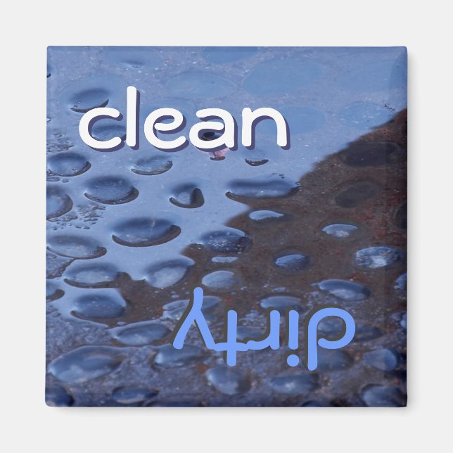 Aimant Lave-vaisselle - Propre ou sale? (Devant)