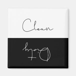 Aimant Lave-vaisselle propre ou sale minimaliste