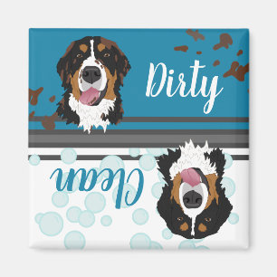 Aimant Lave-vaisselle propre sale Bernese Mountain Dog