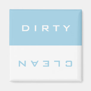 Aimant Lave-vaisselle rétro Bleu clair et blanc sale/pro