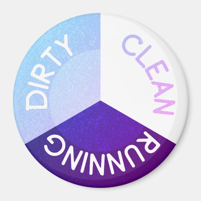 Aimant Lave-vaisselle réversible Nettoyant sale (Devant)