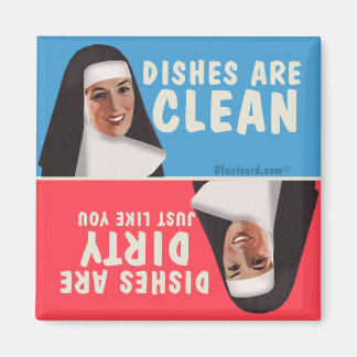 Aimant Lave-vaisselle sale propre drôle nonne