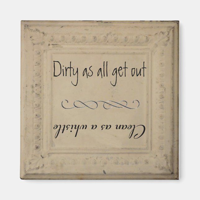 Aimant Lave-vaisselle Shabby Chic propre/sale (Devant)