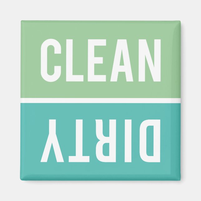 Aimant Lave-vaisselle turquoise et menthe propre (Devant)