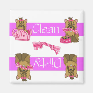 Aimant Lave-vaisselle Yorkie propre ou sale