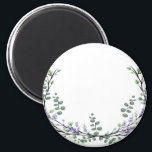 Aimant Lavender and Eucalyptus<br><div class="desc">An elegant and vintage design featuring eucalyptus and lavender painted in romantic watercolor.</div>