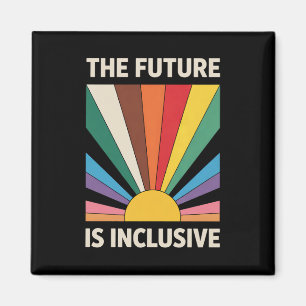 Aimant L'avenir est inclusif Arc-en-ciel LGBTQ Fierté All