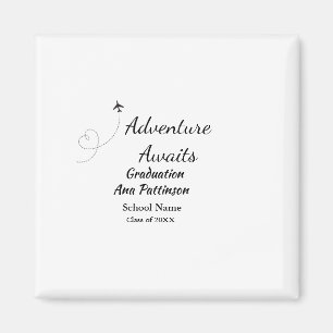 Aimant L'aventure attend le diplôme ajouter le nom année 
