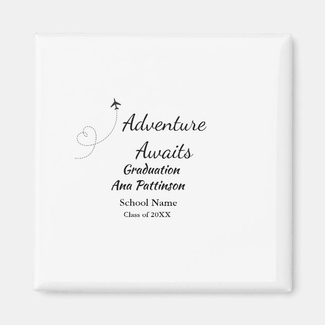 Aimant L'aventure attend le diplôme ajouter le nom année  (Devant)
