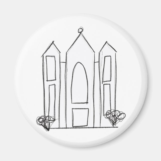 Aimant LDS Salt Lake City Temple simple modern mormon  (Devant)
