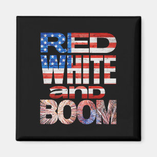 Aimant Le 4 Juillet Rouge Blanc Et Boom Feu D'Oeuvre Fina