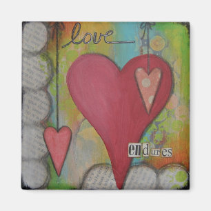 Aimant Le "amour supporte" l'aimant d'art par Nancy Lefko