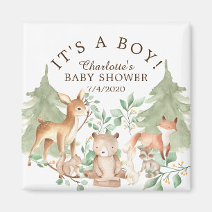 Aimant Le Baby shower des animaux des bois favorise le ma