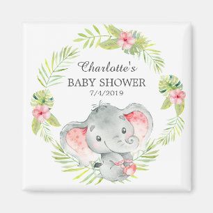 Aimant Le Baby shower des éléphants de la jungle privilég