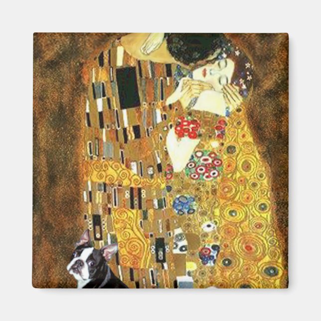 Aimant Le baiser - Boston Terrier #4 (Devant)