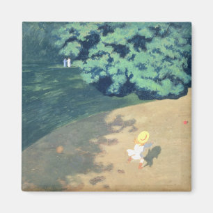 Aimant Le ballon ou le coin d'un parc avec un enfant