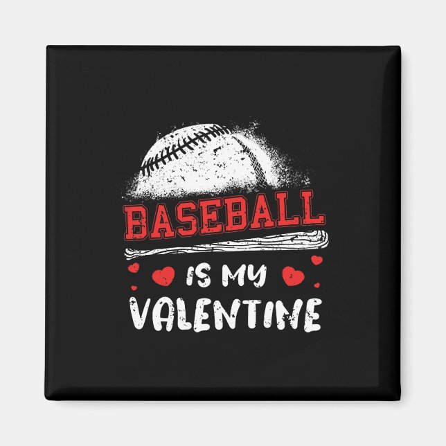Aimant Le Baseball Est Mon Saint Valentin Saint Valentin  (Devant)