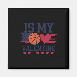 Aimant Le basket-ball est mon coeur pour la Saint-Valenti
