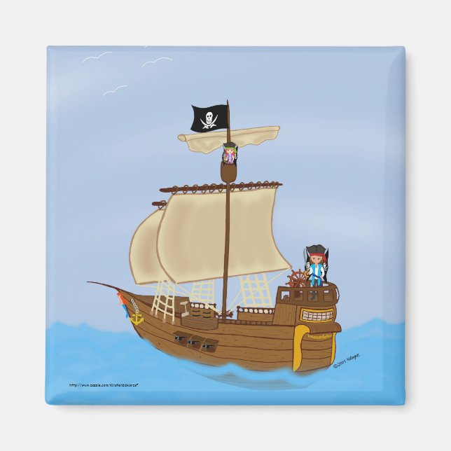 Aimant Le bateau avec l'aimant des pirates (Devant)