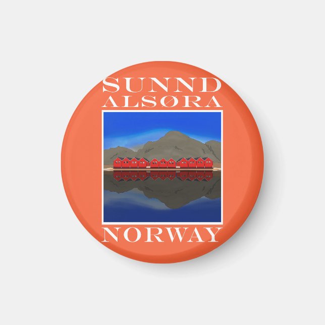 Aimant Le Bateau Rouge Maisons Sunndalsøra Norvège (Devant)