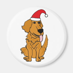Aimant Le BH golden retriever dans le bouton de Noël de