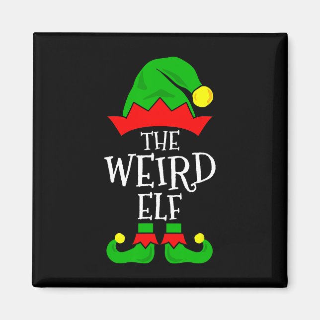 Aimant Le bizarre Elf Funny Matching Family Group Christm (Devant)