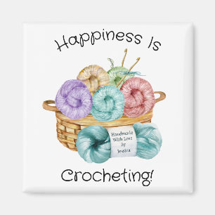 Aimant Le Bonheur, c'est Crocheter Personnalisé