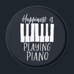 Aimant Le bonheur du pianiste inspiré est de jouer du pia<br><div class="desc">Design vintage et rétro pour musicien, pianiste, membre d'orchestre et amoureux de musique. Marchandises de design cool et drôle en détresse pour pianiste. Parfait pour professeur de piano, chanteur et compositeur. Grand cadeau de Noël et cadeau d'anniversaire pour petit-fils, mère, petite-fille, père, fils, fille, frère, soeur, amis, collègue et collègue....</div>