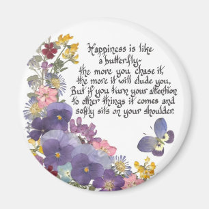 Aimant Le bonheur est comme un papillon
