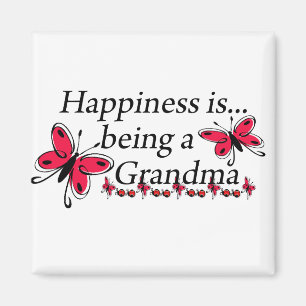 Aimant Le bonheur est un PAPILLON de grand-maman