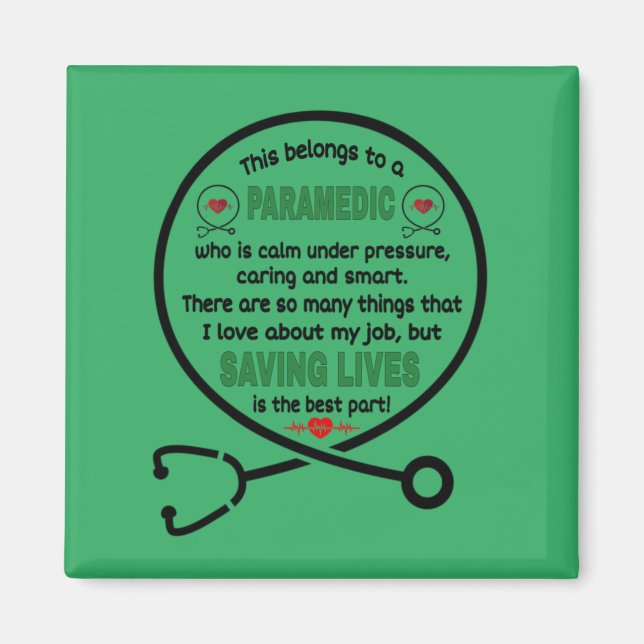 Aimant Le cadeau de Paramedic. Cela Appartient À Un Param (Devant)