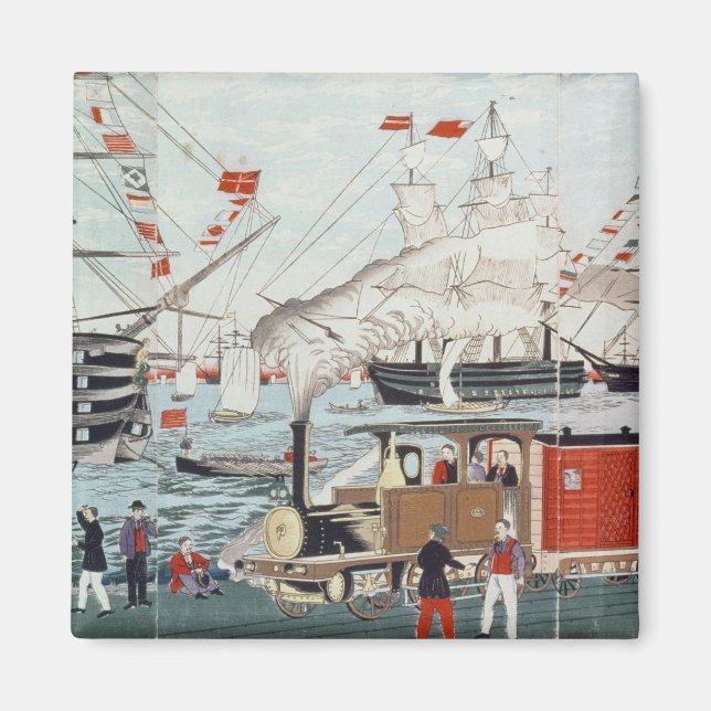 Aimant Le cadeau du commodore Perry d'un chemin de fer (Devant)