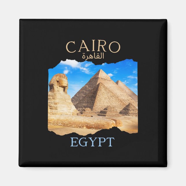 Aimant Le Caire Egypte Pyramides Le Caire' En Arabe Vacan (Devant)