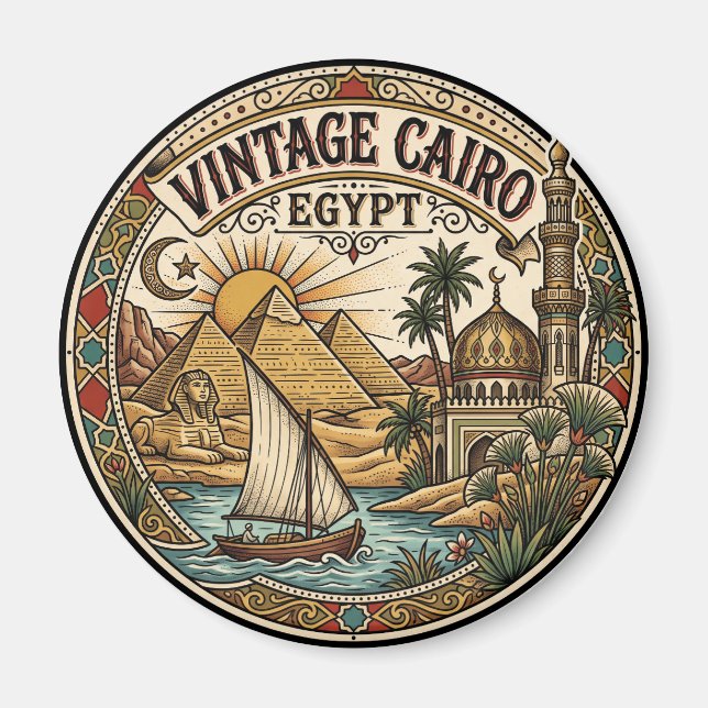 Aimant Le Caire vintage Égypte (Devant)