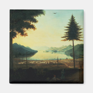 Aimant Le campement au lac George, New York, 1759 (huile