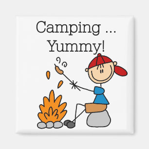 Aimant Le camping est délicieux T-shirts et Cadeaux