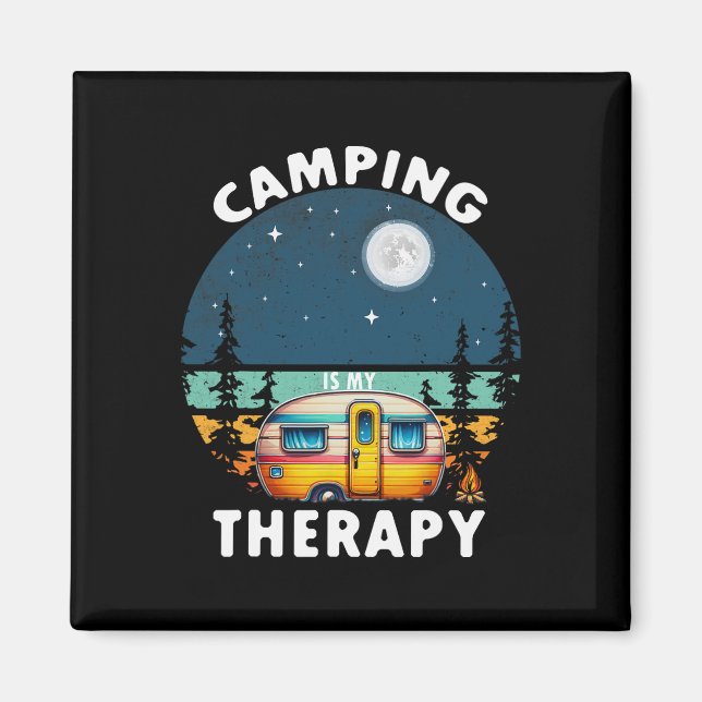 Aimant Le camping est ma thérapie  (Devant)