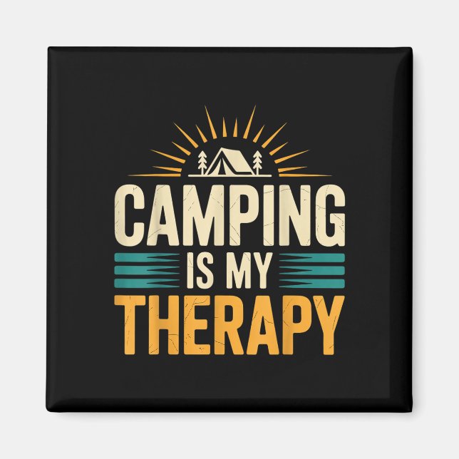 Aimant Le camping est ma thérapie  (Devant)