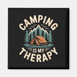 Aimant Le camping est ma thérapie drôle campeur